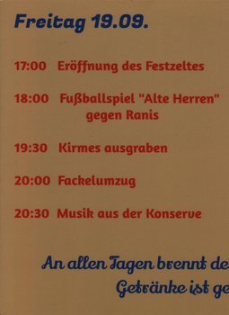 Programm Freitag Kirmes 2025